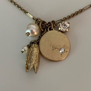 J.CREW | long gold necklace with charms 30"